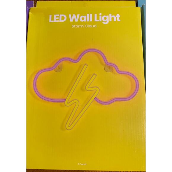 Bundle of 3 LED wall neon lights. Rainbow, Dinosaur, & Storm Cloud - Picture 3 of 10